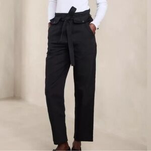 Banana Republic Utility Tie-Waist‎ Pant 6 Black New With Tags